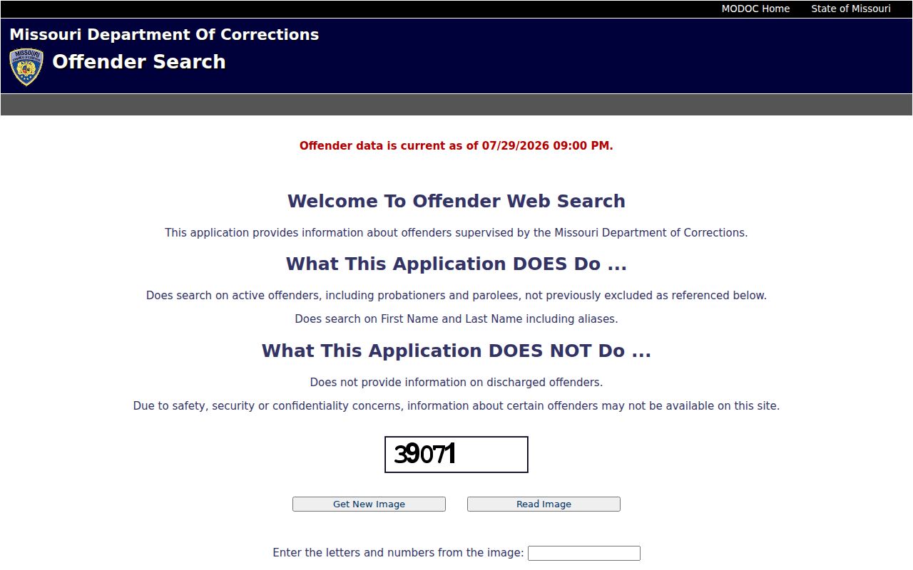Dallas County criminal records MODOC offender search